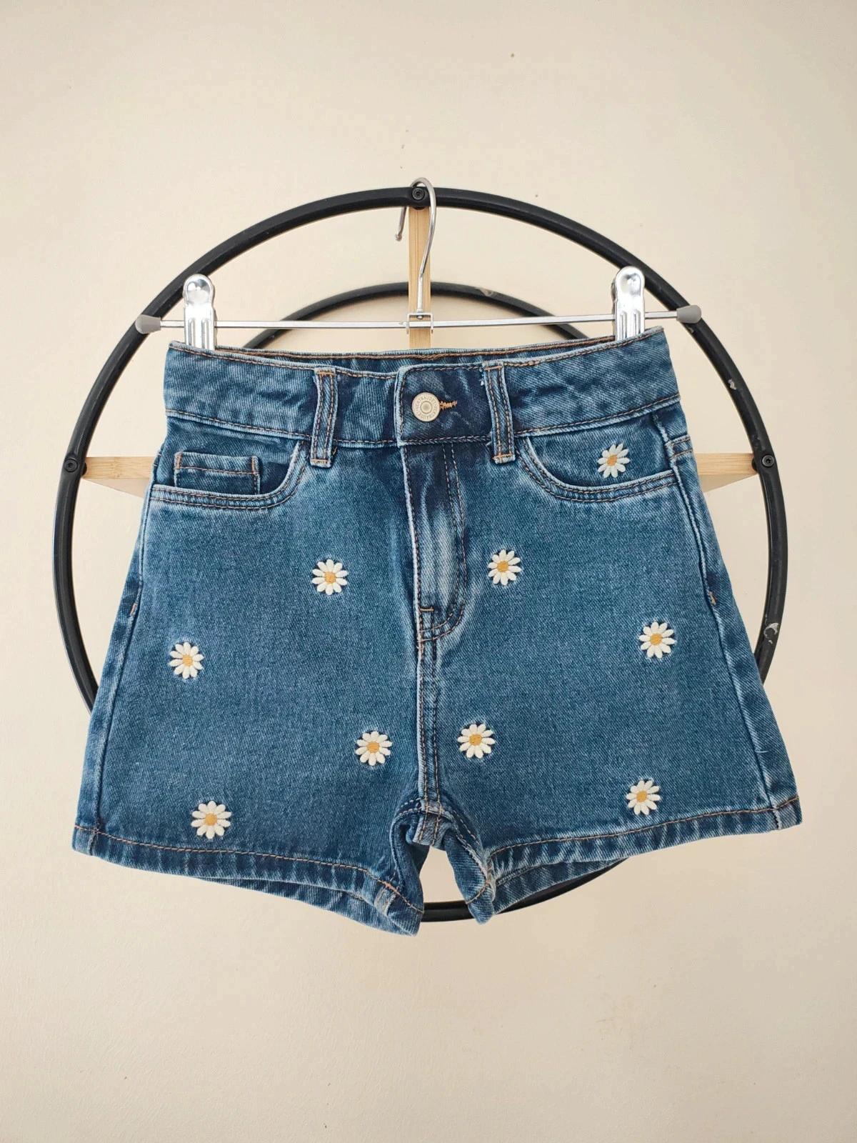 7 ans short en jean brodé Vertbaudet